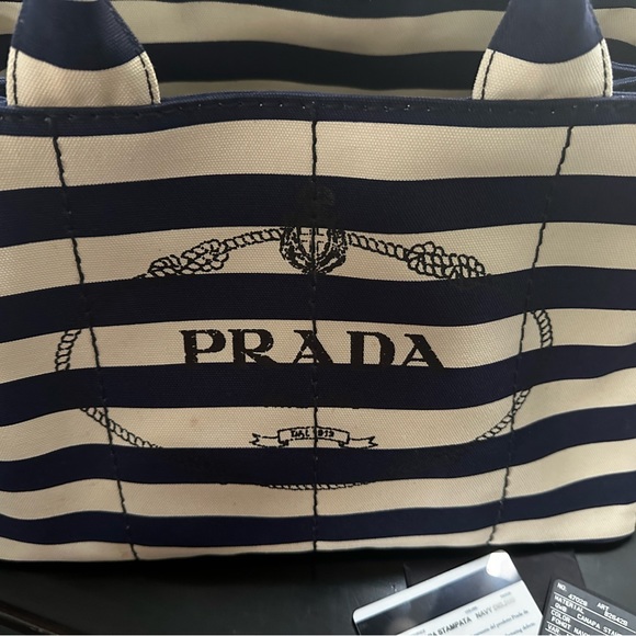 Prada Canapa large blue and white tote - Picture 4 of 9